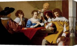 A Rank Soldier of The 7th Hussar Regiment Canvas Paintings - An Interior With Soldiers Drinking And Smoking by Jacob van Oost the Elder