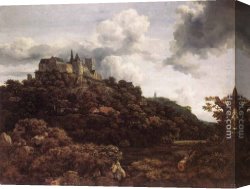Ruisdael Canvas Paintings - Bentheim Castle by Jacob van Ruisdael