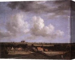 Cornelis Cornelisz Van Haarlem Canvas Paintings - Landscape with a View of Haarlem by Jacob van Ruisdael