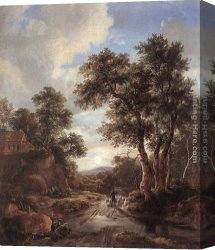 Ruisdael Canvas Paintings - Sunrise in a Wood by Jacob van Ruisdael