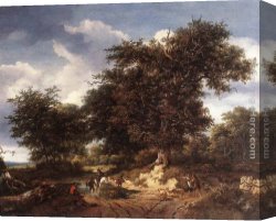 Ruisdael Canvas Paintings - The Great Oak by Jacob van Ruisdael