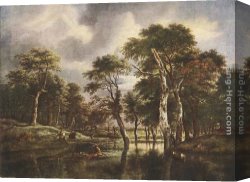 Ruisdael Canvas Paintings - The Hunt by Jacob van Ruisdael