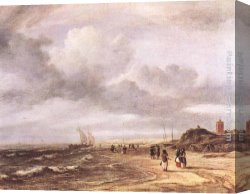Ruisdael Canvas Paintings - The Shore at Egmond-an-Zee by Jacob van Ruisdael