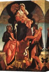 Madonna And Child with Saints And Angels Canvas Paintings - Madonna and Child with Saints by Jacopo Bassano
