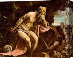 Jerome Canvas Paintings - St. Jerome by Jacopo Bassano