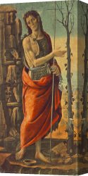 The Baby Jesus And Saint John The Baptist Canvas Paintings - St John the Baptist by Jacopo Del Sellaio