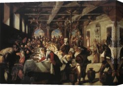 Marriage Canvas Paintings - Marriage at Cana by Jacopo Robusti Tintoretto