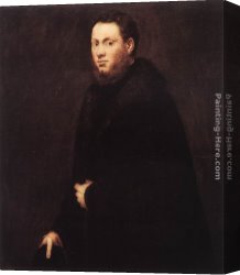 Gentleman Canvas Paintings - Portrait of a Young Gentleman by Jacopo Robusti Tintoretto