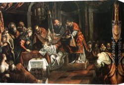 Circumcision Canvas Paintings - The Circumcision by Jacopo Robusti Tintoretto