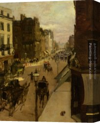 London Canvas Paintings - A Street Scene in London by Jacques Emile Blanche