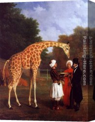 Agasse Canvas Paintings - The Nubian Giraffe by Jacques-Laurent Agasse