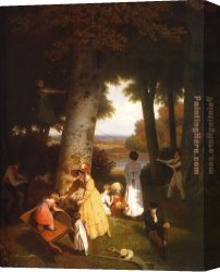 Agasse Canvas Paintings - The Playground by Jacques Laurent Agasse