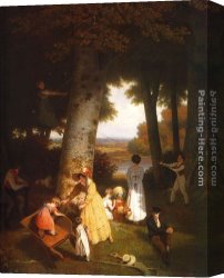 Agasse Canvas Paintings - The Playground by Jacques-Laurent Agasse