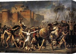 Woman with a Mirror Canvas Paintings - The Intervention of the Sabine Women by Jacques-Louis David