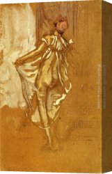 Dancing in The Wind Canvas Paintings - A Dancing Woman in a Pink Robe, Seen from the Back by James Abbott McNeill Whistler