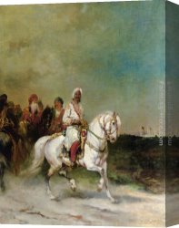 Alexander Canvas Paintings - A Maharaja on a White Horse by James Alexander Walker