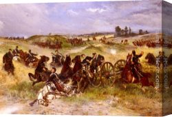 Battle Canvas Paintings - The Fray Of Battle by James Alexander Walker