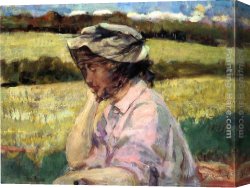Distant Thoughts Canvas Paintings - Lost in Thought by James Carroll Beckwith