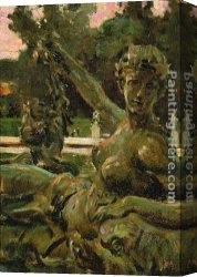 Cupid Disarmed Canvas Paintings - Nymph and Cupid by James Carroll Beckwith