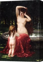 Toilette Canvas Paintings - Sylvan Toilette by James Carroll Beckwith