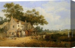 Arms Canvas Paintings - Outside the Woodmans Arms by James Edwin Meadows