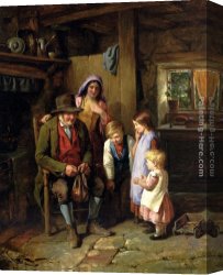 Hardy Canvas Paintings - A Welcome Visitor by James Hardy Jnr