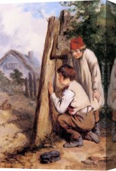 Hardy Canvas Paintings - The Bird Catchers by James Hardy Jnr