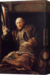 Gentleman Canvas Paintings - Gentleman in a Railway Carriage by James Jacques Joseph Tissot