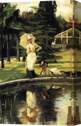 English Canvas Paintings - In an English Garden by James Jacques Joseph Tissot