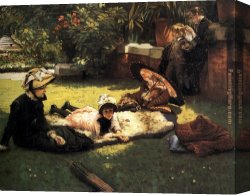 Jacques Canvas Paintings - In the Sunshine by James Jacques Joseph Tissot