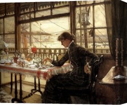 Sydney Harbour Canvas Paintings - Room Overlooking the Harbour by James Jacques Joseph Tissot