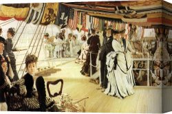 Preparing for The Costume Ball Canvas Paintings - The Ball on Shipboard by James Jacques Joseph Tissot