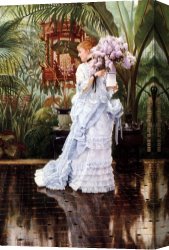 Stephen Shortridge Lilacs Canvas Paintings - The Bunch of Lilacs by James Jacques Joseph Tissot