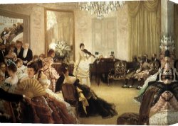 Jacques Canvas Paintings - The Concert by James Jacques Joseph Tissot