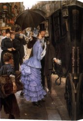 Jacques Canvas Paintings - Tissot The Traveller by James Jacques Joseph Tissot