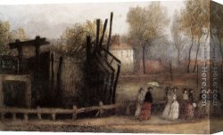 Ladies Canvas Paintings - Ladies Promenading by James Smetham