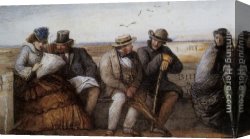 The Gossips Canvas Paintings - Seaside Gossips by James Smetham