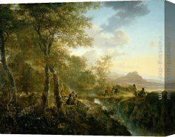 Jan Miense Molenaer Canvas Paintings - Italian Landscape with Artist by Jan Both