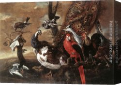 Birds Canvas Paintings - Bird Concert by Jan Fyt