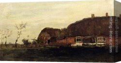 Hendrik Canvas Paintings - A Farmhouse In A Polder Landscape by Jan Hendrik Weissenbruch