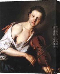 The Violin Canvas Paintings - Young Man with a Violin by Jan Kupecky