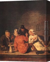 Molenaer Canvas Paintings - Peasants in the Tavern by Jan Miense Molenaer