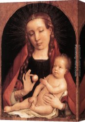 Virgin And Child Canvas Paintings - Virgin and Child by Jan Provost