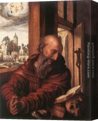 Jerome Canvas Paintings - St Jerome by Jan Sanders van Hemessen