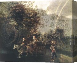 Dreamy Creek II Canvas Paintings - Crossing a Creek by Jan Siberechts