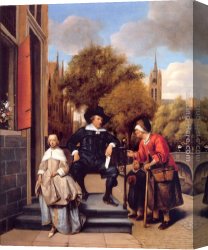 The Daughters of Judah in Babylon Canvas Paintings - A Burgher of Delft and His Daughter by Jan Steen