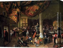 Jan Miense Molenaer Canvas Paintings - A Village Wedding by Jan Steen