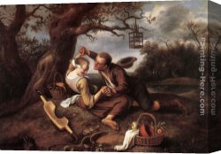 Merry Canvas Paintings - Merry Couple by Jan Steen