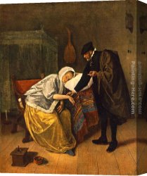 Jan Miense Molenaer Canvas Paintings - The Doctor and His Patient by Jan Steen