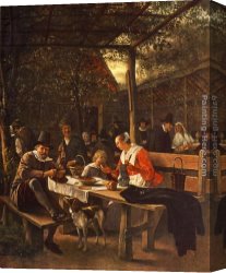 A Picnic on The Riverbank Canvas Paintings - The Picnic by Jan Steen